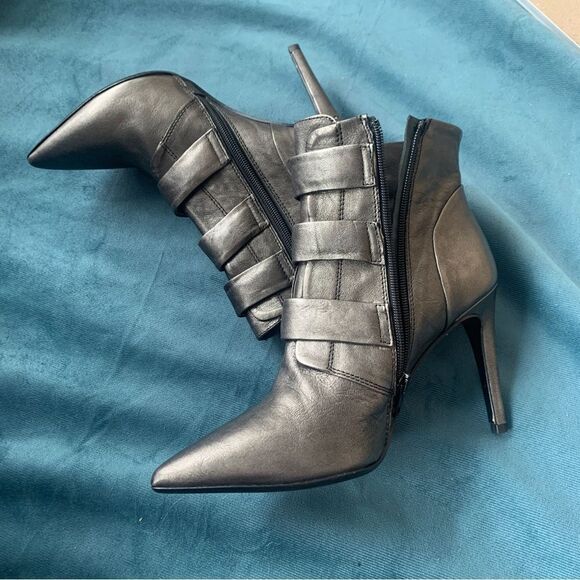 Made in Italy High End‎ High Heels Ankle  Leather Boots 8,5 - Picture 8 of 10